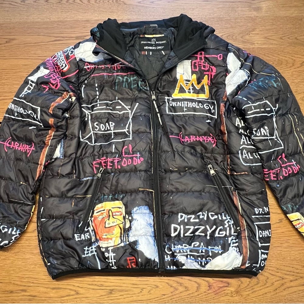 Members Only x Jean-Michel Basquiat | Hooded Puffer Jacket | Graffiti New York